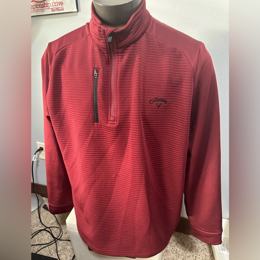 Callaway Men's XXL Golf Burgundy Quarter-Zip Jacket